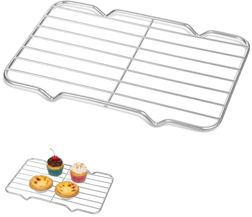 LXUEJIE Grille de refroidissement rectangulaire en acier inoxydable - 21,5 x 13,5 cm - Grille à gâteau - Grille de cuisson pour rôtir, griller, refroidir
