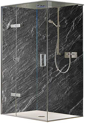 Original FLYERANDPRINT - SHOWER-PLATE, Alu-Dipond, OHNE FUGEN, Fliesenersatz, Duschrückwand, Wunschmaß, Dusche, Bad, Wandverkleidung, Wandverkleidung, DH-17-28 (90 x 200 + 120 x 200 cm)