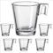 Pack de 6 Tazas de cafe · Tazas Pequeñas de 8 cl · Cristal transparente (Expresso · Cortado)
