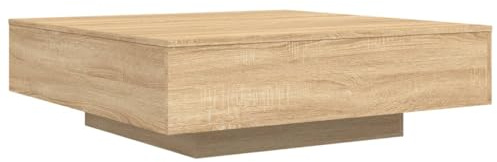 vidaXL Table Basse avec lumières LED chêne Sonoma 100x100x31 cm