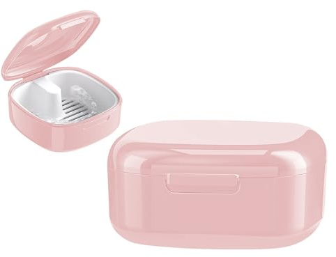 GmeDhc Boîte de Dentier avec Passoire, Portable Boite Appareil Dentaire, Boîtes pour Prothèses Dentaires, Boîte de Retenue Orthodontique, Boîte de Nettoyage de Retenue