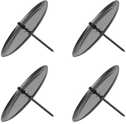 Bubuny Adventskranz Kerzenhalter 4 STK., Adventskerzenhalter Metall Kerzenleuchter Ø 8cm Schwarz Kerzenständer, Adventskranz Kerzenteller Mit Dorn für Weihnachten, Adventstag