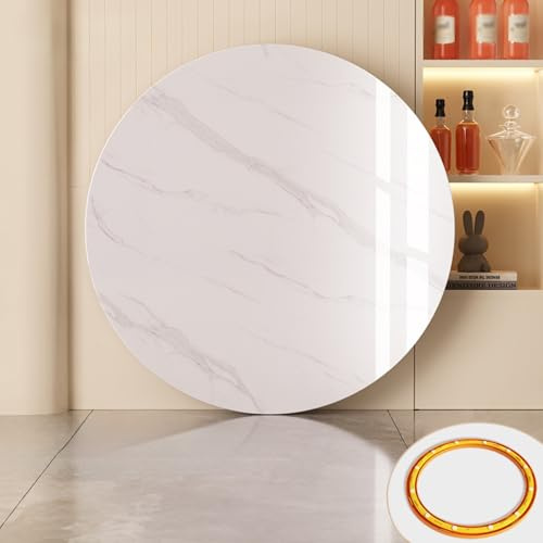 CTREVL Bandeja Giratoria para Mesa, Tabla Giratoria para Mesa, Charola Giratoria para Mesa, Suave y Resistente al Desgaste, Adecuado para Mesa de Comedor, Cocina, Banquetes y Fiestas(Blanco,70cm/27.5i
