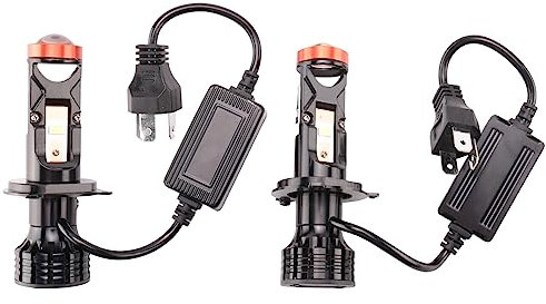 Okeeyseda Mini Proyector LED H4 Lente 3D 90W 25000LM Kit de ConversióN de Bombilla de AutomóVil para Faros Delanteros de Motocicleta Haz Alto/Bajo