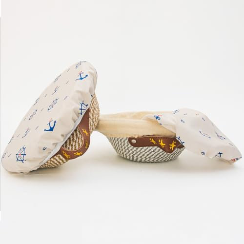 Corde en Coton Banneton Panier à Pain, ensemble de paniers banneton ronds faits à la main de 2 pièces de 10 pouces avec doublure et couvercle en tissu pour le pain et le stockage anti - acide