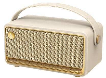 Edifier MP330 Portable Bluetooth Speaker with Hi-Res Audio, 40W RMS Wireless Dual Stereo Pairing, 360° Quality Sound, 19H Playtime, Bluetooth 6.0 Multipoint, Handheld Design for Outdoor Indoor - Ivory