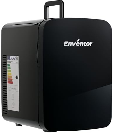 Enventor Mini Frigo 15L, Petit Frigo, 220V AC/12V DC, Modes de Chauffage et de Refroidissement, Portable Mini Réfrigérateur de Chambre Silencieux pour Cosmétiques, Bureau, Dortoir, Voiture