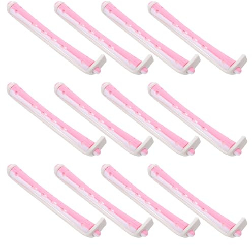 SAFIGLE Bigodini per Permanente da Ragazza in Plastica 12 Pezzi Set per Arricciare Chioma Corti e Lunghi Strumenti lo Styling Chioma Portatili Uso Domestico e Viaggi