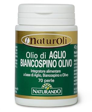 Naturando Olio di Aglio-Biancospino-Olivo Integratore per favorire la regolarità della Pressione Arteriosa - 70 perle