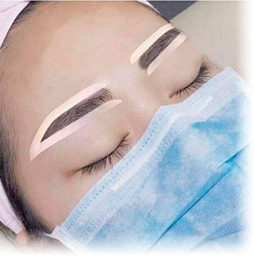 Salmue Eyebrow Tool, Semi Permanent Auxiliary Sticker, Disposable Eyebrows Grooming Stencil, 6pcs Applicator Set, Natural, for Eyebrow Shaping, Beginner Makeup