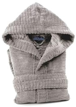 Caleffi Stripe Accappatoio con Cappuccio, Cotone , Naturale, S, 73828