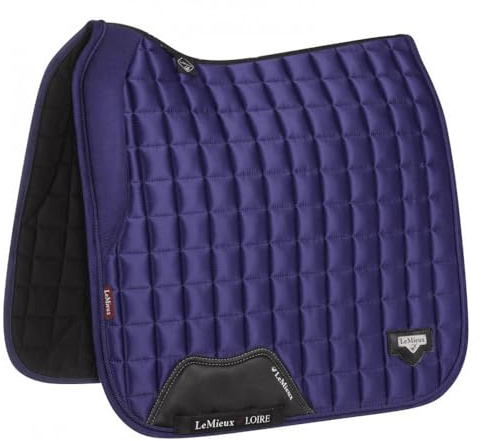 LeMieux Dressage Loire Memory Square Saddle Pad - Saddle Pads for Horses - Equestrian Riding Equipment and Accessories (Ink Blue - Large)