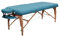 Zen – Mobile Round Corner Massageliege klappbar & höhenverstellbar – Vollholz Massagetisch mit abgerundeten Ecken für aktive Massagestile – Massagebank mit Kopfteil, Armlehnen & Tasche (Teal)