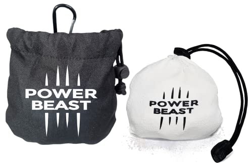 Power Beast Chalk Bälle Wiederbefüllbar 60gr + Magnesiabeutel, Chalk Ball, Chalk Bag, Magnesiumkreide, Kletterkreide Bouldern, Klettern, Fitness, Cross Training, Gym, Turnen, Pole Dance, Gewichtheben.