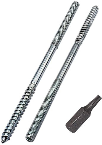 SKIR'CO (5 Stück) Stockschrauben M6 x 140 mm, Dübelschrauben mit Doppelgewinde, Doppelkopfschrauben