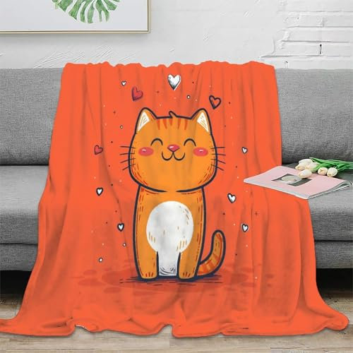 Katzen Wohndecke 3D Druck Flanell Tiere Couchdecke Kuscheldecke Weichen Flauschig Flauschig Warm 40x50inch(100x130cm)
