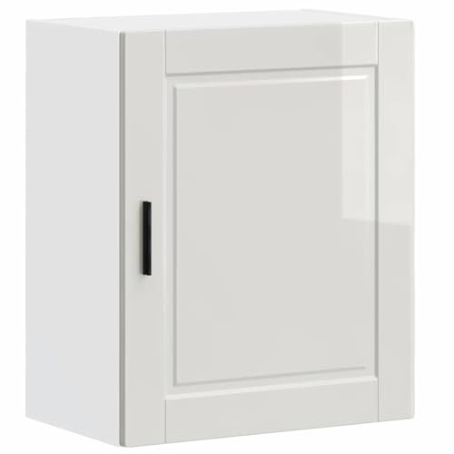 vidaXL Kitchen Wall Cabinet Porto High Gloss White Engineered Wood, kitchen wall unit, cabinet for kitchen wall, wall cabinet with door