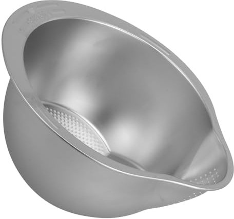 ABOOFAN Setaccio Lava Riso in Acciaio Inox Lavello Cestino Drenante Colino a Setaccio Colino Per Riso Macchina Rubinetto Ciotole Con Coperchio Cucina Fornello Acciaio Inossidabile Silver