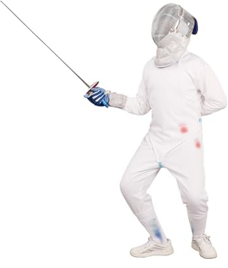 350N Fencing Uniform Suit, Left Handed Fencer Protective Suit with Jacket, Vest, and Pants, Lightweight and Durable(60#)