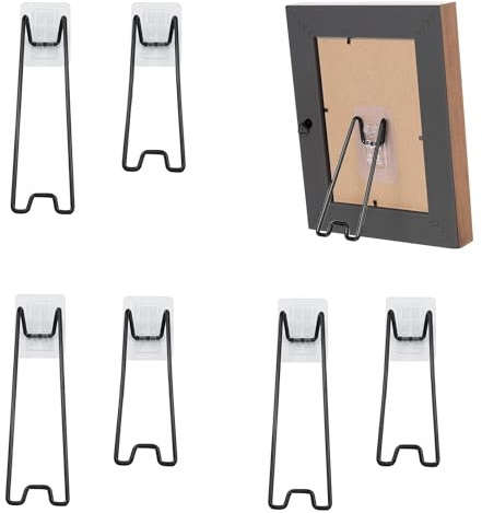 6 Pièces Support Cadre Photo de Table,Porte Arrière de Chevalet Auto-adhésifs,Support d'Affichage de Chevalet pour Cadre Photo,2 Tailles:13 cm,18 cm