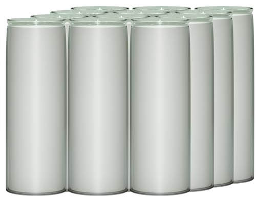 Bulk 12 Pack 7 Day Soy Wax Prayer Candles in Glass – Natural Clean Burning, Unscented Devotional Catholic Candle for Church, Vigil & Memorial (White)