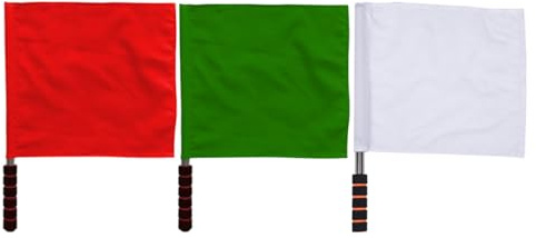 UKCOCO Drapeaux de Coin de Football 3 Pièces Acier Inoxydable Rouge Vert Blanc pour Juges de Ligne et Événements Scolaires