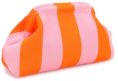 Augesak Bolso de mano para mujer, de punto a rayas, color de contraste, bolso de mano pequeño, bolso de playa tejido, bolso de mano a rayas para mujer, para vacaciones, viajes, fiestas, playa, verano