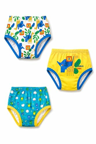 Ellepi Mutandine Apprendimento Bambino Bambina 100% Cotone – 3 Slip Trainer Spannolinamento con Tassello Assorbente Impermeabile – Training Pants Vasino (Jungle, 3 Anni)