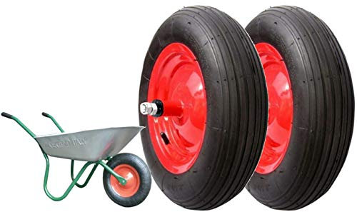 Union EGG08NRE 2 Ruote PNEUMATICHE Complete 3.50-8 (2pr) Ricambio per CARRIOLA Modello Vespa ASSE Lungo 155mm GOMME