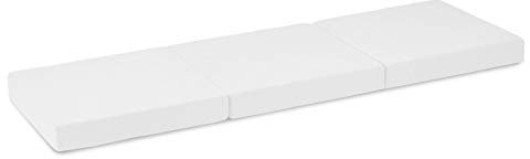 Chilly pilley Gästematratze 3-teilige Klappmatratze Faltmatratze Hochwertige 3 Teilige Memory Foam Schaumstoffkern & Abnehmbarem Bezug (195 x 60 x 10, Weiss)