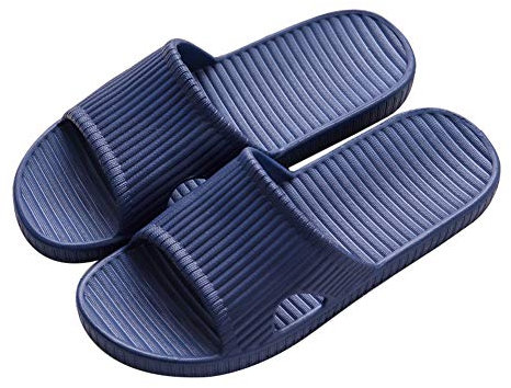 Rojeam Bathroom Slippers Men Women House Shoes Indoor Outdoor Shower Slides Navy Blue 8.5/9 UK