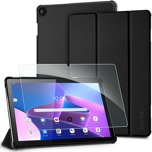 EasyAcc Funda Compatible con Lenovo Tab M10 3ª Generación de 10,1 Pulgadas 2022 Funda Ultrafina con función de Soporte、Reposo/Activación Automática Funda Protectora,Negro