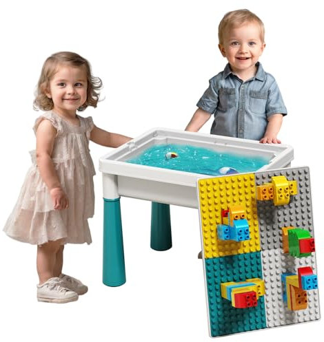 Pairez Toys Small Activity Table for Toddlers 1-3, Kids Sensory Table for Playing Building Blocks, Marble Run Toy, Sand & Water, Color Dough, Art & Craft, Drawing & Learning (Small)