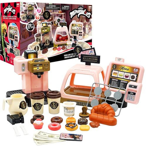 Miraculous Ladybug - Paris Cafe Set, Spielrollenspiele Kaffeemaschine und interaktive Registrierungen mit Ton und Licht, Spielzeug für Kinder mit Küchenzubehör (Paris Café Set)