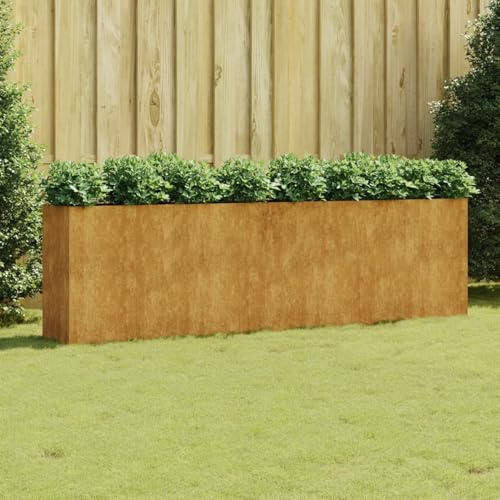 Gecheer Fioriera Rialzata da Giardino 280x40x80 cm in Acciaio Corten