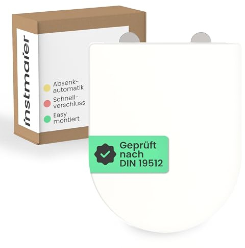 instmaier Helma | Toilettendeckel mit Absenkautomatik | Weiß | D-Form | Toilettensitz aus Duroplast | Quick Release Funktion | Antibakteriell