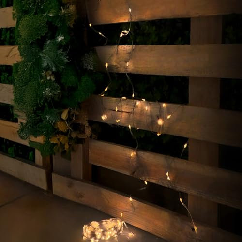 M mimotec - Catena luminosa a LED per esterni con USB, lunga 15 m, luce neutra 4000k, impermeabile IP65, ideale per terrazze e giardini. LM2971