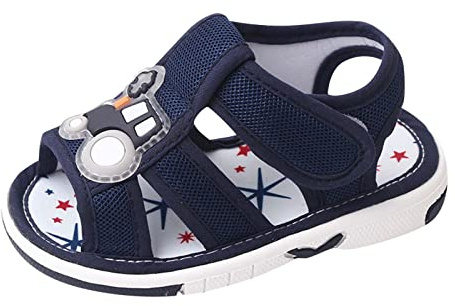 Generiska småbarnsskor flickor 22, sommar babyskor Kawaii krypskor nyfödda platta löparskor dopskor mjuk sula andas babyskor inomhus utomhus sandaler barnskor, blå, 22 EU