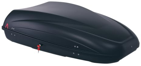 Dachbox G3 Krono 400 schwarz matt, Öffnung rechts, 330 Liter Stauraum, 75 kg Zuladung, Bügelbefestigung