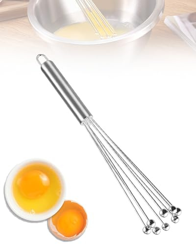 HZAOPZE Frusta da Cucina in Acciaio Inox,Sbattitore Manuale Con 10 Corde per Frusta Impasto Uova e Schiuma di Latte Robusto e Durevole non Facile da Arrugginire Antiscivolo Molto,10 Pollici