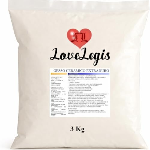 3kg Gesso Ceramico Tipo 4 Extraduro Ultra Resistente Atossico Colabile Alta Precisione per Stampi Silicone, Scultura, Modellismo e Colate Dettagliate Professionali