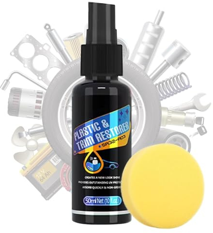 Car Trim Restorer – Spray ytrenovering av fordon, nyelse av instrumentbrädan, plastrengöring | 50 ml långvarig restaureringsformel inredningsdetaljer, exteriörvård, scratch concealme