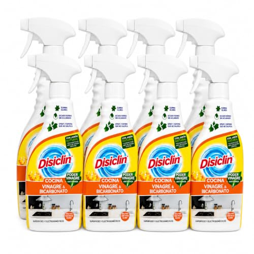 RASMACOR Limpiador Disclin Multiusos Vinagre y Bicarbonato 720 ml | Pack 6 Unidades | Limpieza de Encimeras, Campanas, Electrodomésticos y Superficies Lavable
