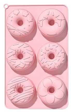 Silikon Donutformar För Bakning,6-kavitet Non-Stick Säker Livsmedelsklassad Bakbricka | Donutform Silikon - För Mikrovågsugn Frys Ugn Diskmaskin Och Inomhus Matlagning Och Pyssel
