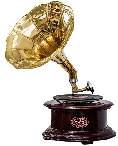 aubaho Nostalgia gramófono gramófono Embudo de Estilo Antiguo decoración Ronda (h2)