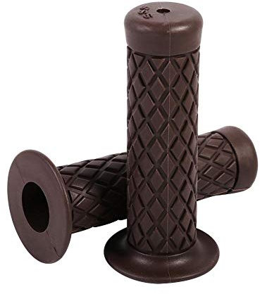 Manopole moto universali 2 pezzi 7/8 22mm, manubrio moto in gomma manopole manubrio in gomma antiscivolo barra endbar per motore, bici della sporcizia, griglie stile rombico(Dark Brown)