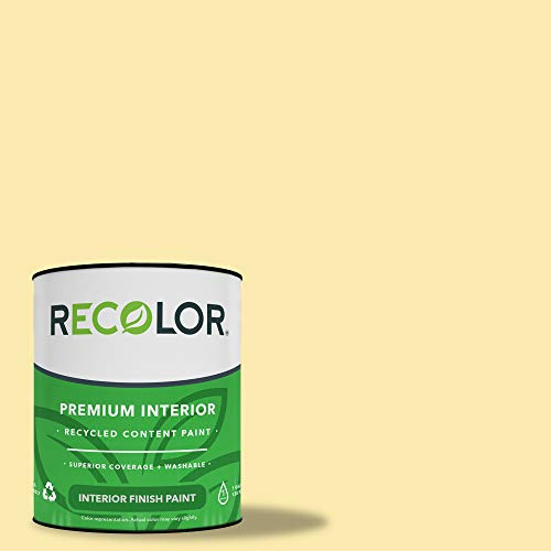 RECOLOR Eco-Friendly Interior Premium Latex Paint for Walls, Furniture and Rooms w/Eggshell Finish, 1 Gallon, Summer