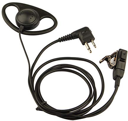 Jopto D Shape Ear Hook Earpiece Police Security Radio Headset PTT Mic Microphone M Head Walkie talkie Headphone Compatible with 2 Pin Motorola Radio CP040 CP200 XTNi DTR VL50 GP3688 GP88S GP88