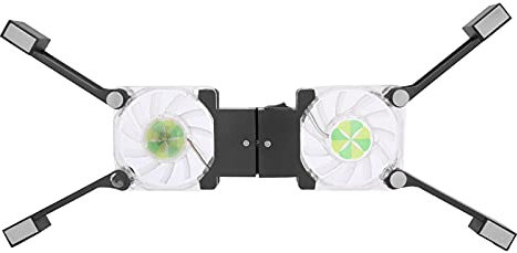 Laptop Cooling Pad, Folding Gaming Laptop Cooler Stand with Double Fans USB Cable LED Blue Light DR‑S03 Notebook Computer Cooler(black)