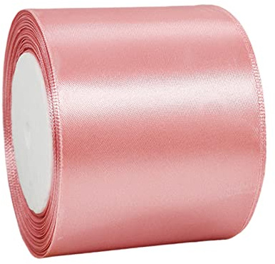 75mm Wide Pink Ribbon Thick Wedding Car Ribbon 22m, 3 inch Thick Flamingo Pink Satin Ribbon for Gift Wrapping Wedding Car Christmas Birthday Cake Hair Bow Florist Bouquet Crafts Decorations